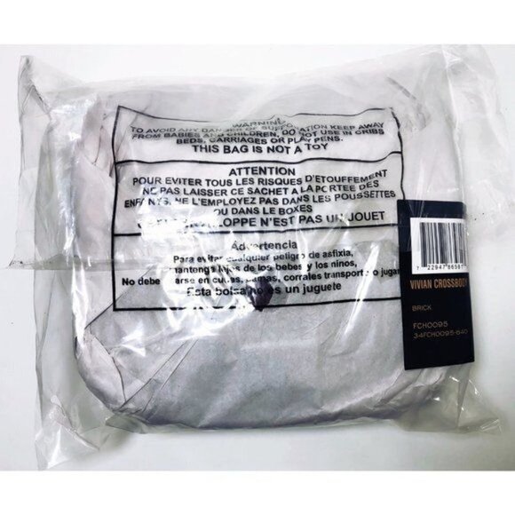 Frye Womens Brick Red Perforated Leather Fold Over Crossbody Handbag New - Picture 6 of 11